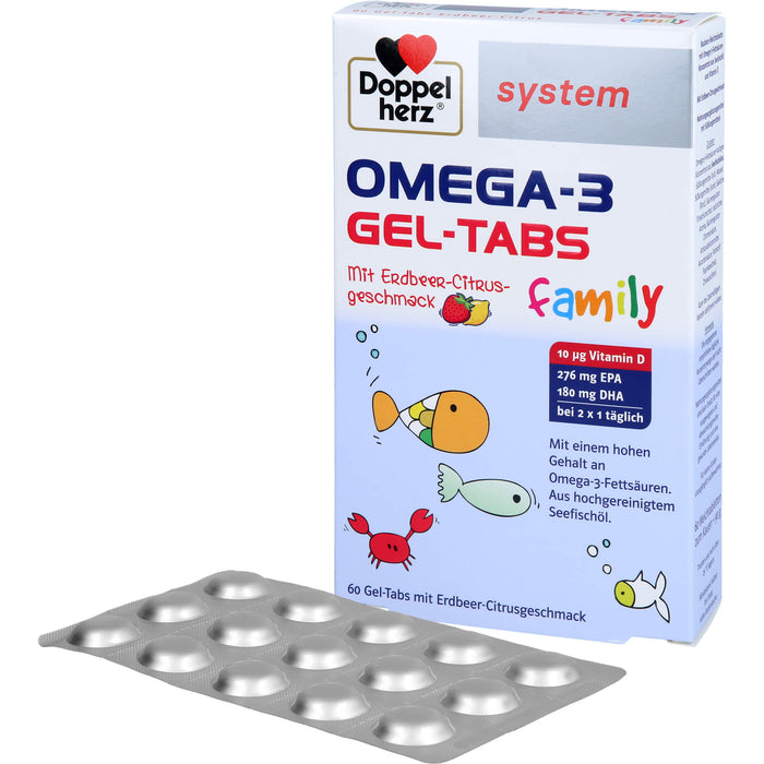 Doppelherz Omega-3 Gel-Tabs family Erdb.-Ci system, 60 St KTA