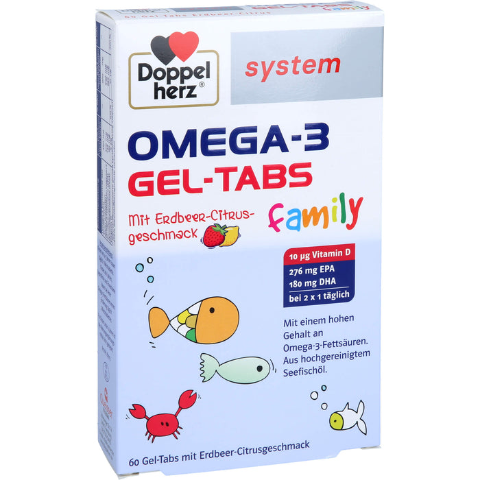 Doppelherz Omega-3 Gel-Tabs family Erdb.-Ci system, 60 St KTA