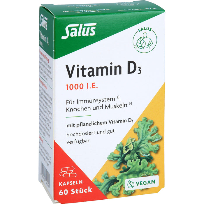 Vitamin D3 1000 I.E. vegan Kapseln Salus, 60 St KAP