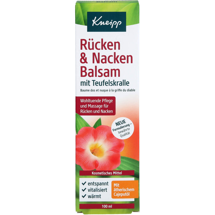 Kneipp Rücken & Nacken Balsam mit Teufelskralle wohltuende Pflege und Massage für Rücken und Nacken, 100 ml Cream
