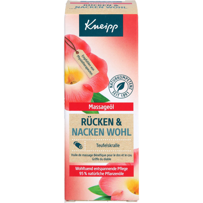 Kneipp Massageöl Rücken & Nacken Wohl, 100 ml OEL