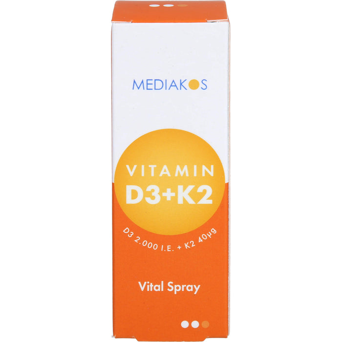 Vitamin D3 + K2 2000 IE 40 ug Mediakos Vital Spray, 20 ml SPR