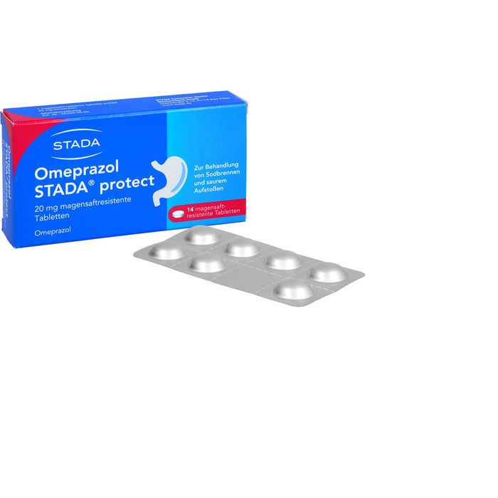 Omeprazol STADA protect 20 mg Tabletten bei Sodbrennen, 14 pcs. Tablets