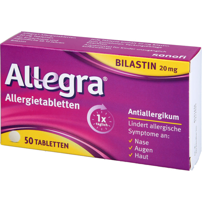 Allegra 20 mg Allergietabletten lindert allergische Symptome, 50 pcs. Tablets