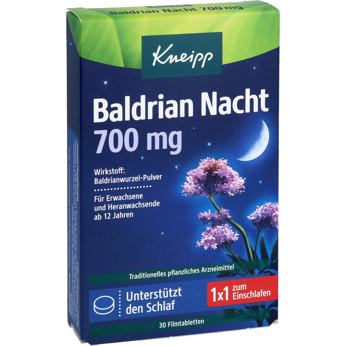 Kneipp Baldrian Nacht 700 mg Tabletten unterstützt den Schlaf, 30 St. Tabletten