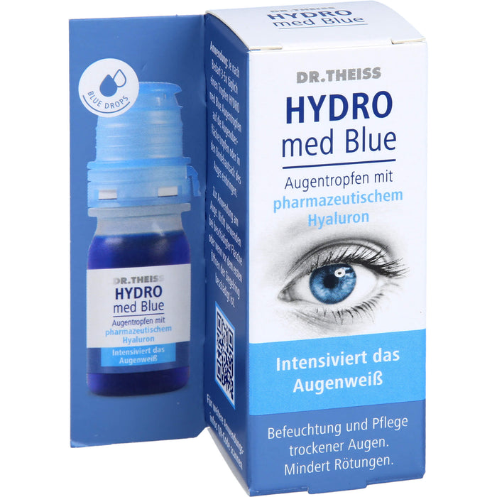 DR. THEISS Hydro med Blue Augentropfen Befeuchtung und Pflege trockener Augen, 10 ml Solution