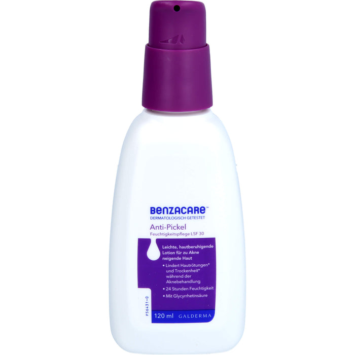 BENZACARE Anti-Pickel Feuchtigkeitspflege LSF 30 für zu Akne neigende Haut, 120 ml Lotion