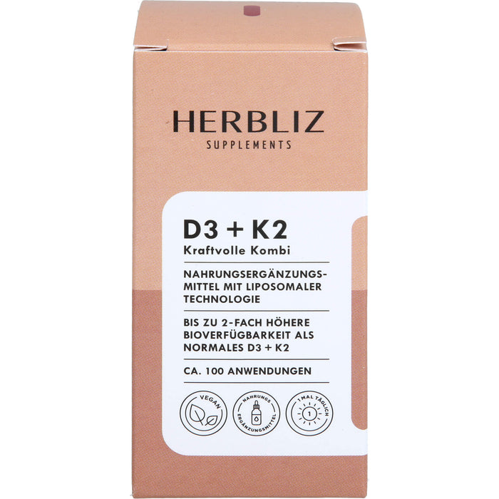 HERBLIZ D3 + K2 - Kraftvolle Immunkombi, 10 ml TRO