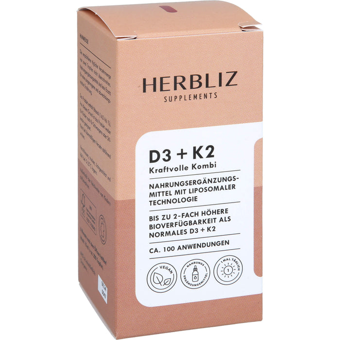 HERBLIZ D3 + K2 - Kraftvolle Immunkombi, 10 ml TRO