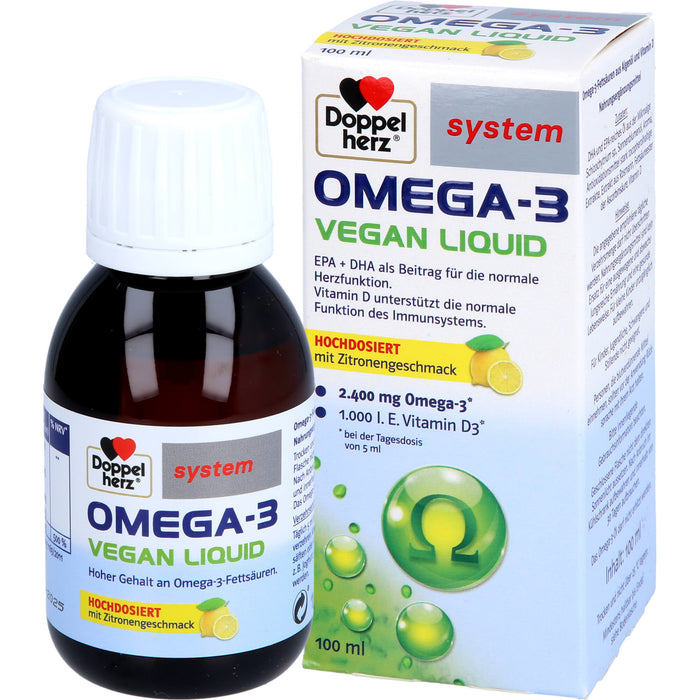 Doppelherz Omega-3 Vegan Liquid system, 100 ml FLU