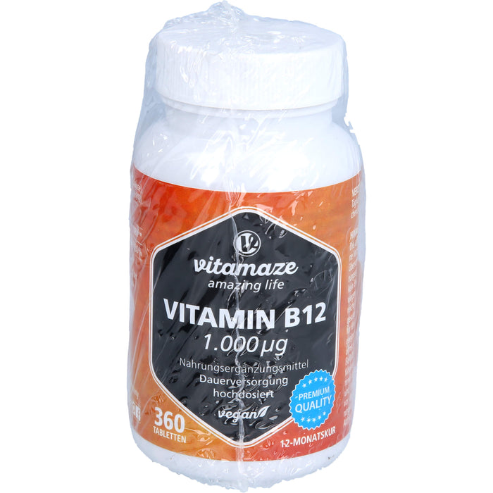 Vitamin B12 1000 ug hochdosiert vegan, 360 St TAB