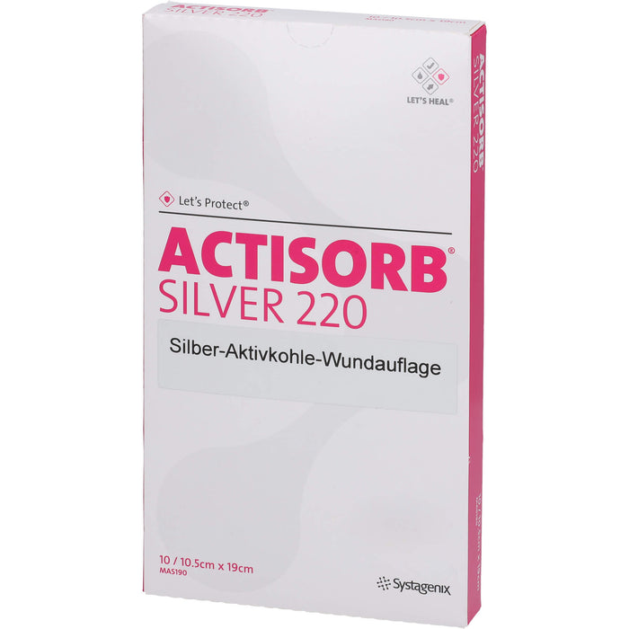 Actisorb 220 Silver 19,0x10,5cm steril, 10 St KOM