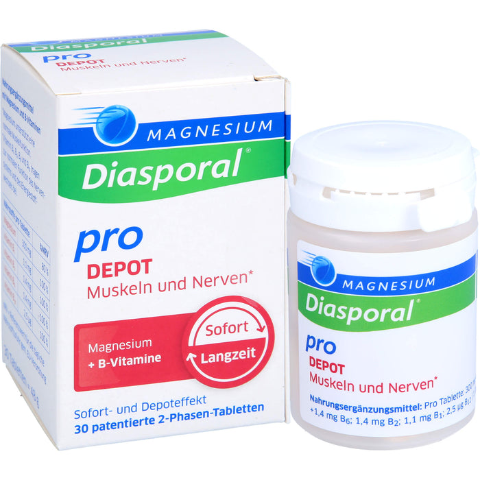 Magnesium-Diasporal Pro Depot Tabletten für  Muskeln und Nerven, 30 pcs. Tablets