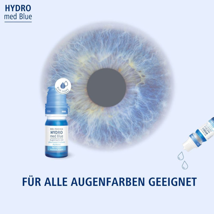 DR. THEISS Hydro med Blue Augentropfen Befeuchtung und Pflege trockener Augen, 10 ml Lösung