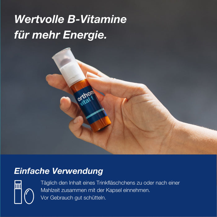 Orthomol Vital f - Mikronährstoffe für Frauen - bei Müdigkeit und Erschöpfung - mit B-Vitaminen, Omega-3-Fettsäuren und Magnesium - Trinkampullen/Kapseln, 7 pcs. Daily portions