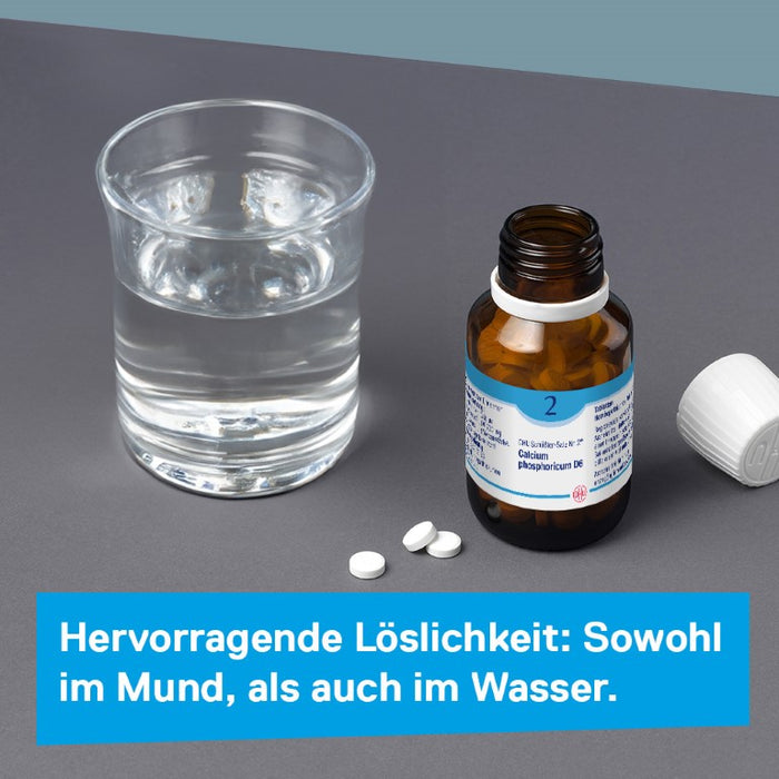 DHU Schüßler-Salz Nr. 2 Calcium phosphoricum D12 – Das Mineralsalz der Knochen und Zähne – das Original – umweltfreundlich im Arzneiglas, 200 pc Tablettes