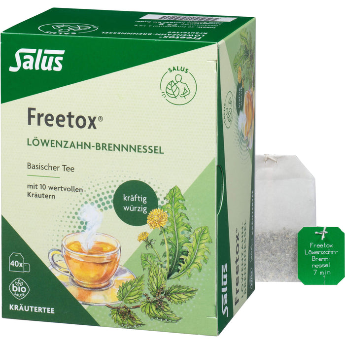 Salus Freetox Löwenzahn-Brennnessel basischer Kräutertee, 40 St. Filterbeutel