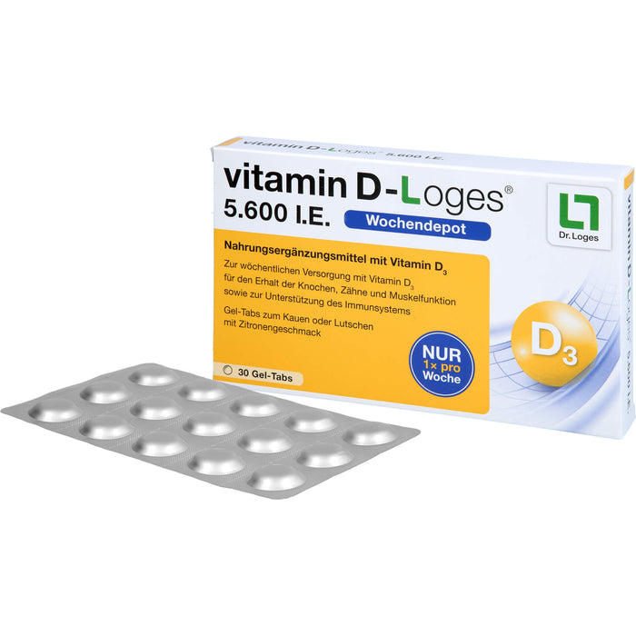 vitamin D-Loges 5.600 I.E. Gel-Tabs, 30 pc Tablettes