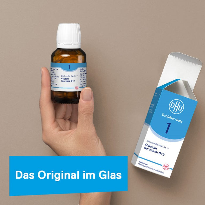 DHU Schüßler-Salz Nr. 1 Calcium fluoratum D6 – Das Mineralsalz des Bindegewebes, der Gelenke und Haut – das Original – umweltfreundlich im Arzneiglas, 900 pcs. Tablets
