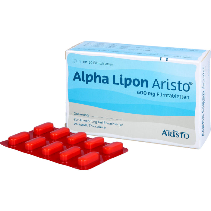 Aristo Alpha Lipon 600 mg Filmtabletten bei Missempfindungen bei Polyneuropathie, 30 pcs. Tablets