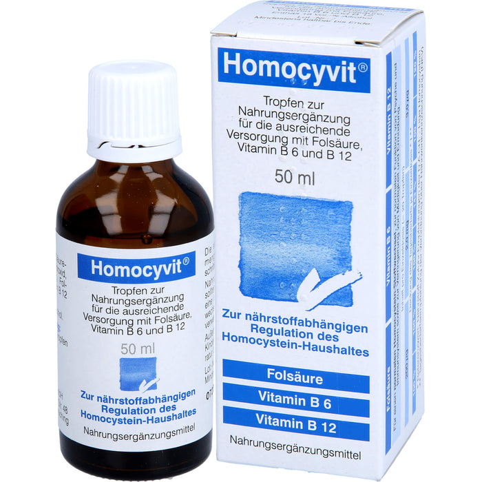 Homocyvit Tropfen zur Unterstützung eines normalen Homocystein-Stoffwechsel, 50 ml Solution