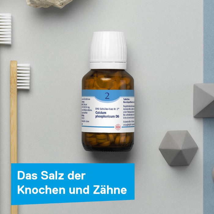 DHU Schüßler-Salz Nr. 2 Calcium phosphoricum D6 – Das Mineralsalz der Knochen und Zähne – das Original – umweltfreundlich im Arzneiglas, 900 pc Tablettes