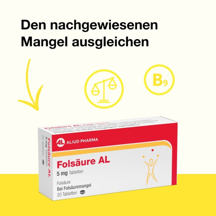 Folsäure AL 5 mg, 20 St. Tabletten