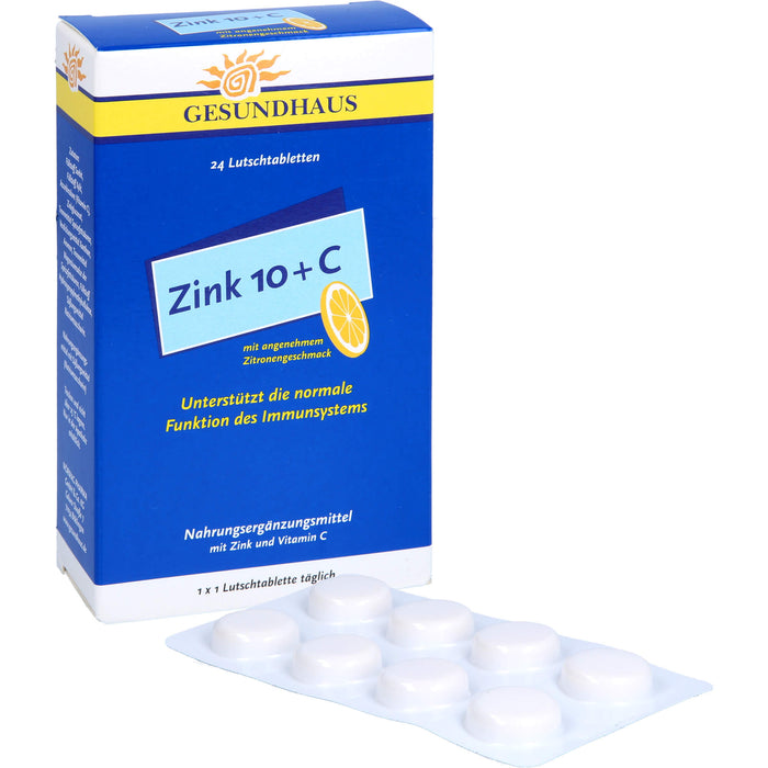 GESUNDHAUS Zink 10 + C Lutschtabletten, 24 pcs. Tablets