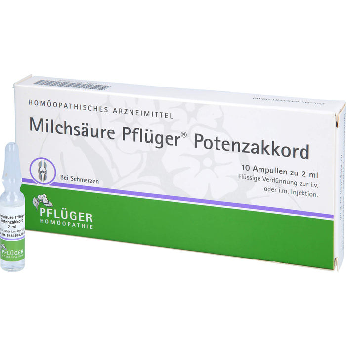 Milchsäure Pflüger Potenzakkord flüssige Verdünnung, 10 pc Ampoules