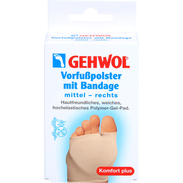 GEHWOL Vorfußpolster mit Bandage rechts mittel, 1 St