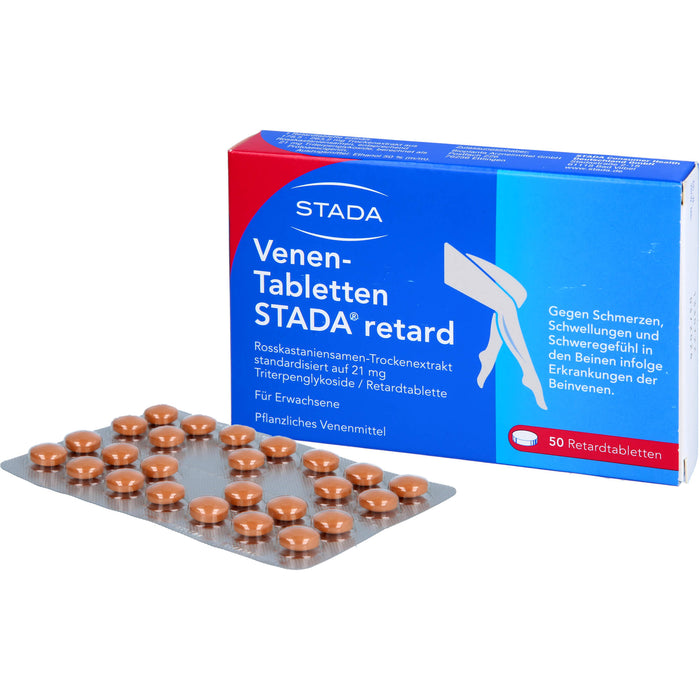 STADA Venen-Tabletten retard gegen Schmerzen, Schwellungen und Schweregefühl in den Beinen, 50 pcs. Tablets