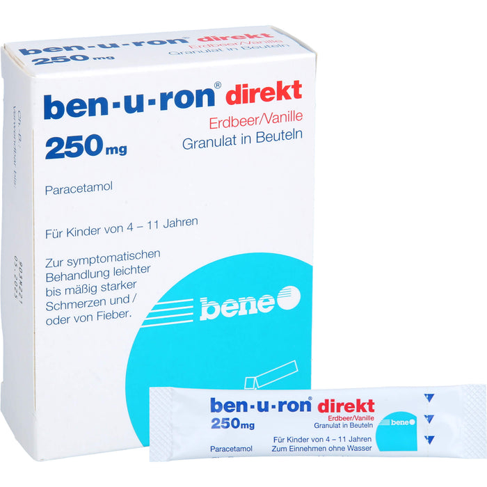 Ben-u-ron direkt Erdbeer/Vanille 250 mg Granulat, 10 pcs. Sachets