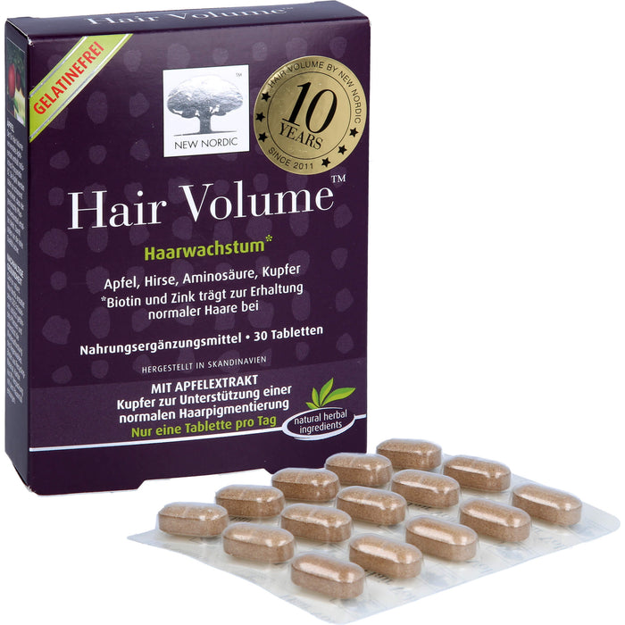 NEW NORDIC Hair Volume Haarwachstum Tabletten, 30 pc Tablettes