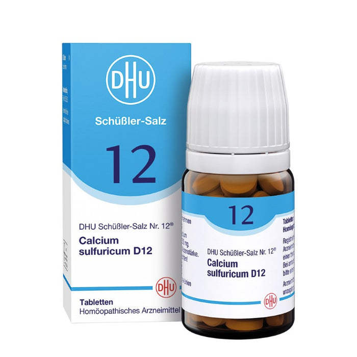 DHU Schüßler-Salz Nr. 12 Calcium sulfuricum D12 – Das Mineralsalz der Gelenke – das Original – umweltfreundlich im Arzneiglas, 80 pc Tablettes