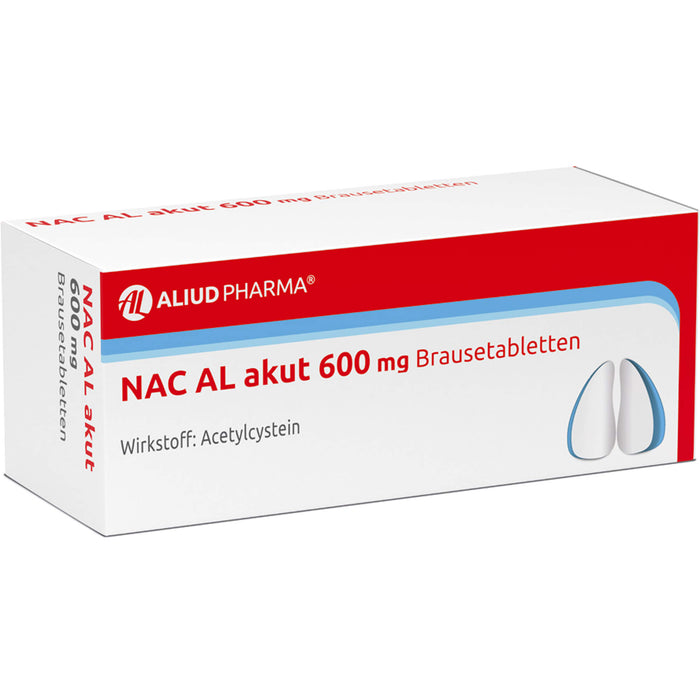 NAC AL akut 600 mg Brausetabletten zur Schleimlösung bei Atemwegserkrankungen, 20 pcs. Tablets