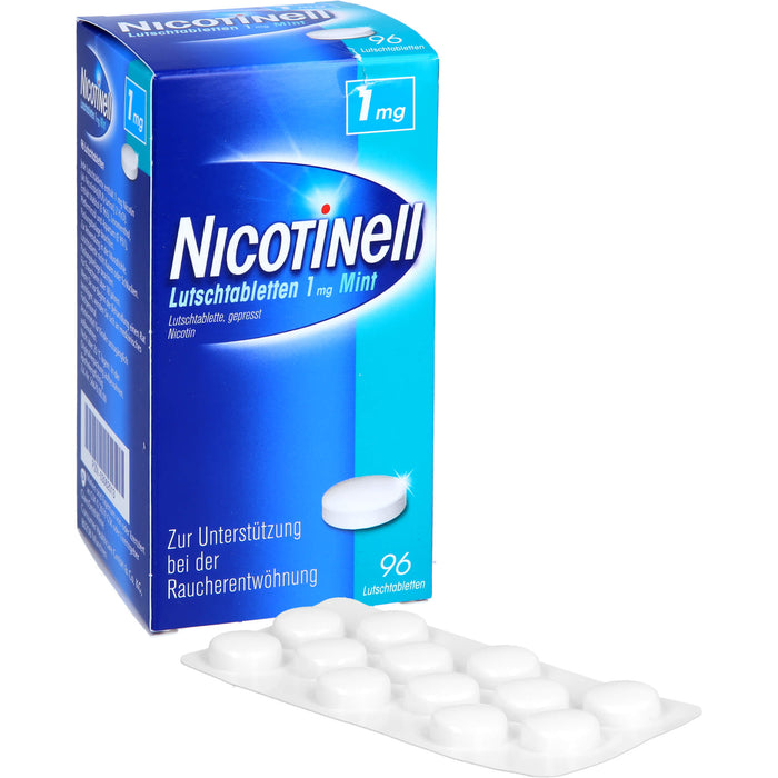 NICOTINell Lutschtabletten 1 mg Mint zur Raucherentwöhnung, 96 pcs. Tablets