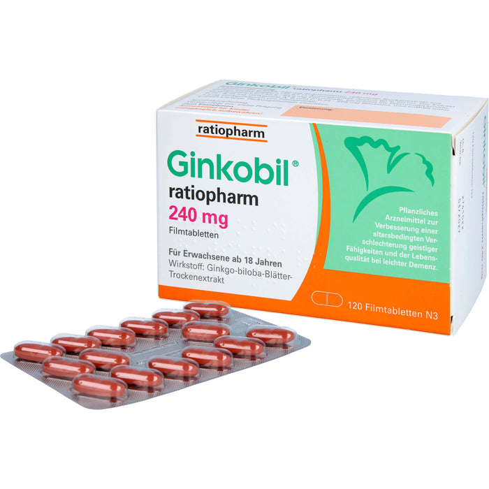 Ginkobil ratiopharm 240 mg Filmtabletten, 120 St FTA