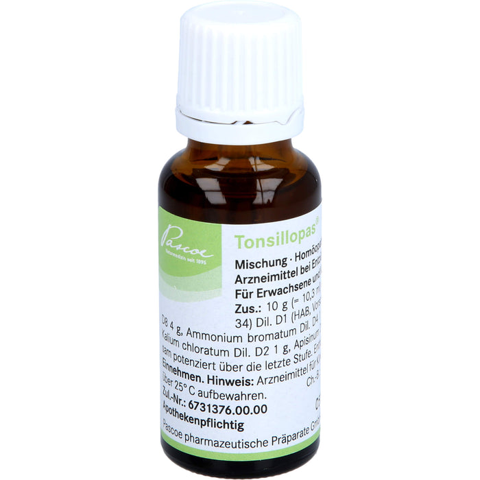 Tonsillopas Mischung bei Entzündungen des Rachenraumes, 20 ml Lösung