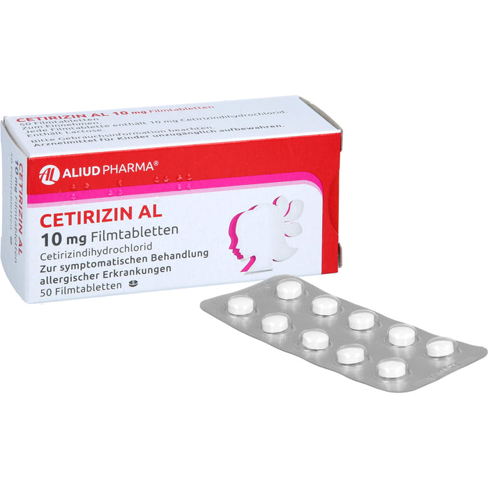 CETIRIZIN AL 10 mg Filmtabletten bei allergischen Erkrankungen, 50 pc Tablettes