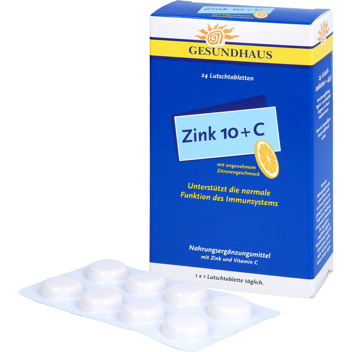 GESUNDHAUS Zink 10 + C Lutschtabletten, 24 pcs. Tablets