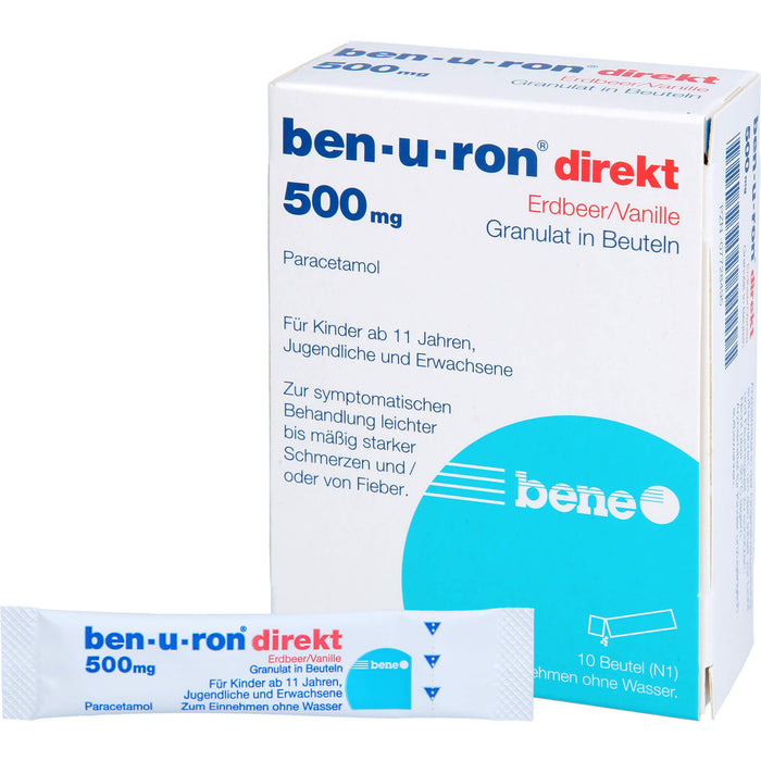 ben-u-ron direkt 500 mg Granulat Erdbeer/Vanille, 10 pc Sachets