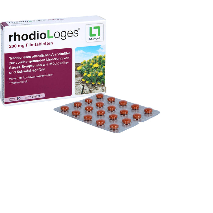 rhodioLoges 200 mg Filmtabletten zur vorübergehenden Linderung von Stress-Symptomen, 60 pc Tablettes