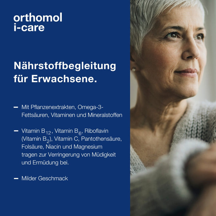 Orthomol i-CAre - Nahrungsergänzungsmittel mit Pflanzenextrakten, Omega-3-Fettsäuren, Vitaminen und Mineralstoffen - Granulat/Kapseln, 30 pcs. Daily portions