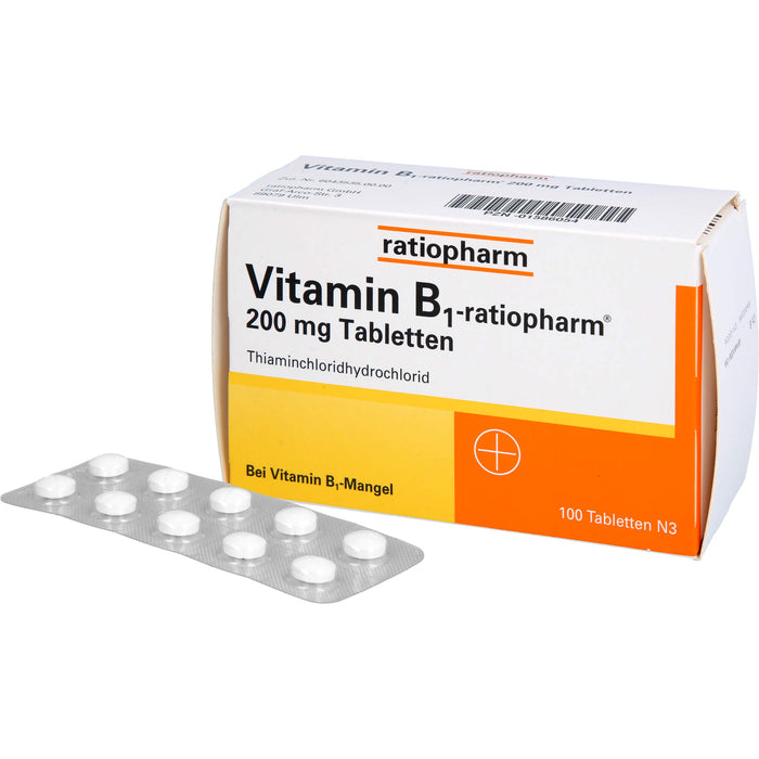 Vitamin B1-ratiopharm 200 mg Tabletten, 100 pcs. Tablets