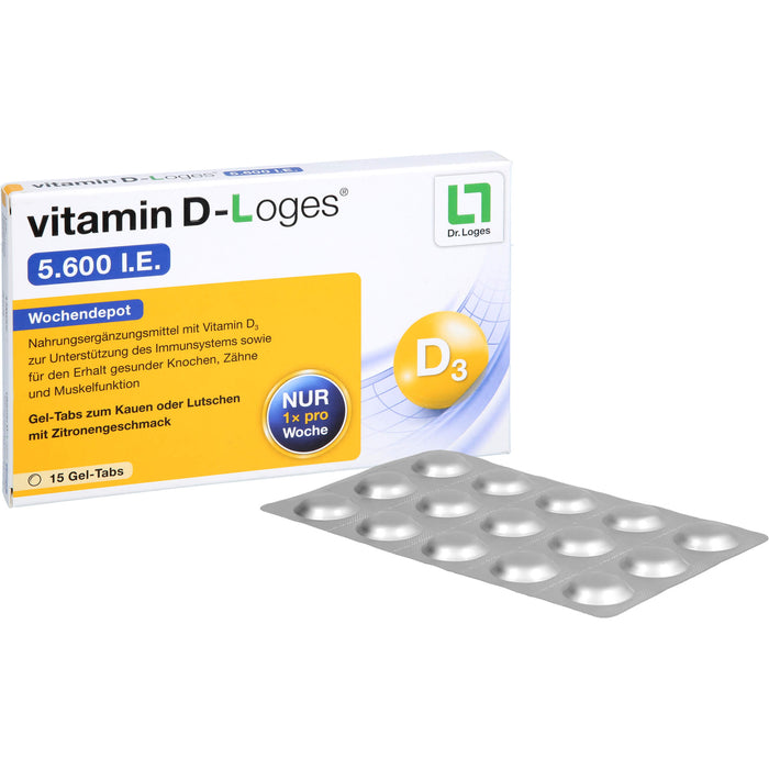 vitamin D-Loges 5.600 I.E. Gel-Tabs, 15 St. Tabletten