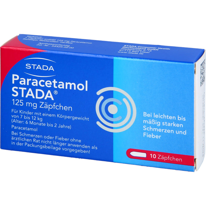 Paracetamol STADA 125 mg Zäpfchen, 10 pc Suppositoires