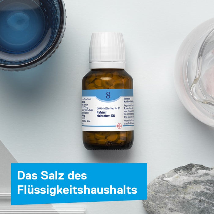 DHU Schüßler-Salz Nr. 8 Natrium chloratum D3 – Das Mineralsalz des Flüssigkeitshaushalts – das Original – umweltfreundlich im Arzneiglas, 200 St. Tabletten