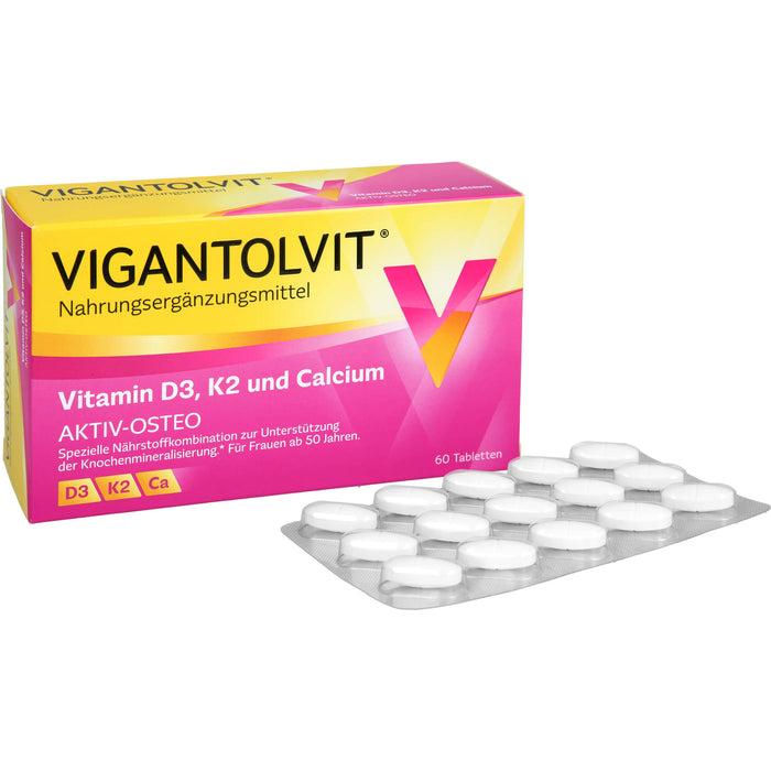 VIGANTOLVIT Vitamin D3, K2 und Calcium Tabletten, 60 pc Tablettes