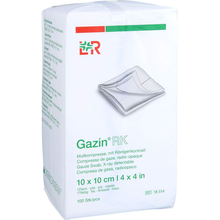 Gazin Kompressen unsteril mit RK 10x10cm, 100 St. Kompressen