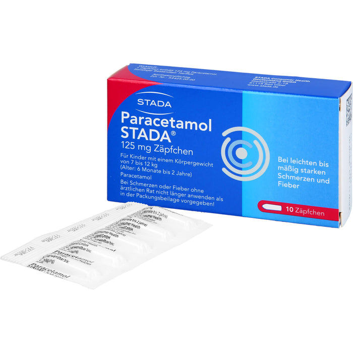 Paracetamol STADA 125 mg Zäpfchen, 10 pc Suppositoires